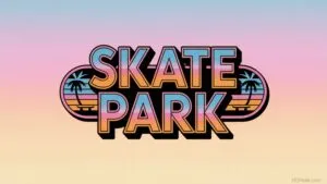 Retro Skate Park Sign Graphic