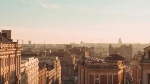 Sepia Tone City View Photo