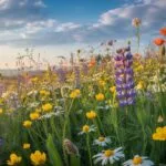 Spring Wildflowers Meadow Vertical Scene