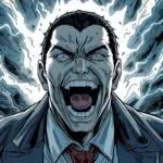 Villain Laughing Maniacally Thunder Storm Backdrop