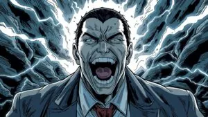 Villain Laughing Maniacally Thunder Storm Backdrop