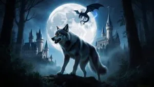 Werewolf Transformation Moonlit Forest