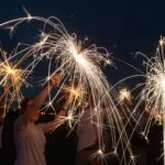 4th of July Sparklers Light Trails Night