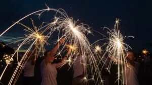 4th of July Sparklers Light Trails Night