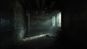 Abandoned Building with Dim Lights