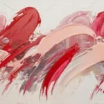 Abstract Brush Strokes Red Pink Canvas Passion