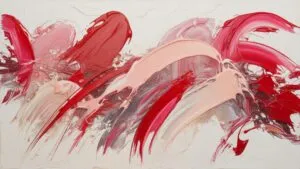 Abstract Brush Strokes Red Pink Canvas Passion