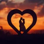 Abstract Geometric Heart Cube Structure Modern Design