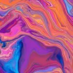 Abstract Melting Wax Flow Bright Colors