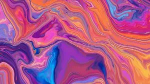 Abstract Melting Wax Flow Bright Colors