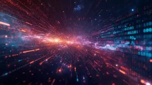 Abstract Science Code Binary Matrix Flow