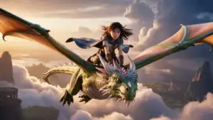 Action Packed Anime Girl Power Duo Dragon Ride