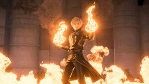 Adept Anime Pyromancer Unleashing Inferno