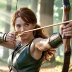 Agile Anime Elven Archer Girl Readying Shot