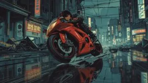 Akira Kaneda Red Bike Slide