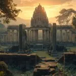 Ancient Ruins Temple Pillars Jungle Growth