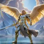 Angel Warrior With Golden Wings