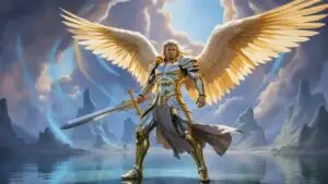 Angel Warrior With Golden Wings