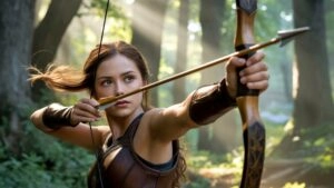 Anime Archer Girl Aiming Bow