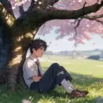 Anime Boy Sitting Under Tree