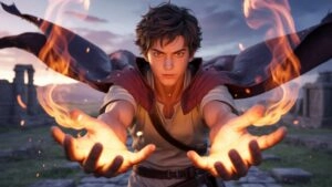 Anime Boy Summoning Fire