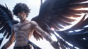 Anime Boy With Dark Wings