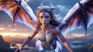 Anime Dragon Girl With Wings