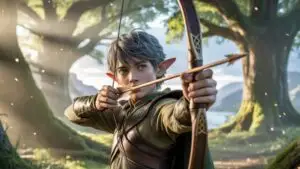 Anime Elf Boy With Bow
