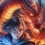 Anime Fire Dragon Behind Girl