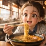 Anime Girl Eating Ramen