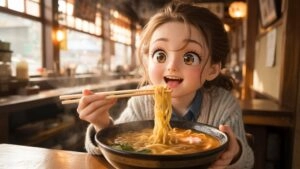 Anime Girl Eating Ramen