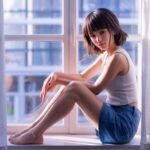 Anime Girl Reading Sunlight Window Seat