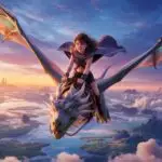 Anime Girl Riding A Dragon
