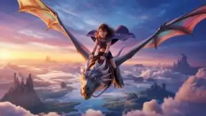 Anime Girl Riding A Dragon