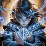 Anime Girl With Floating Runes