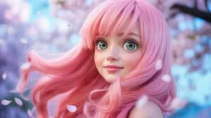 Anime Girl With Long Pink Hair