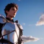Anime Knight Boy Under Epic Sky
