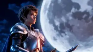 Anime Knight Boy Under Moonlight
