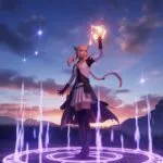 Anime Mage Girl Casting Spell