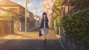 Anime School Girl Walking Alone