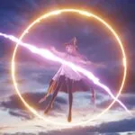 Anime Sorcerer Girl Floating With Light