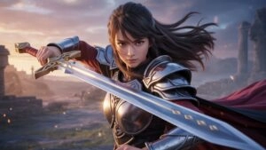 Anime Warrior Girl With Long Sword