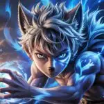 Anime Wolf Boy With Blue Aura