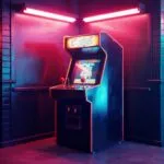 Arcade Machine Corner With Neon Lights