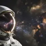 Astronaut Helmet Reflecting Star Field