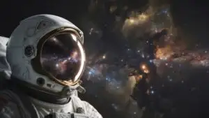 Astronaut Helmet Reflecting Star Field
