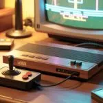 Atari Console Joystick Controller Vintage Gaming Setup