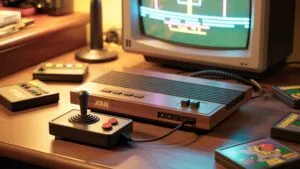 Atari Console Joystick Controller Vintage Gaming Setup