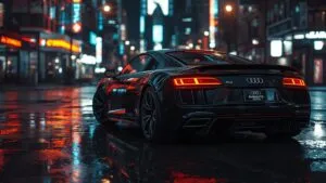 Audi R8 V10 Black Rear Stance