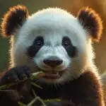 Baby Panda Eating Bamboo